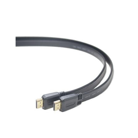 PremiumCord Kábel HDMI+Ethernet, zlac., plochý, 2m