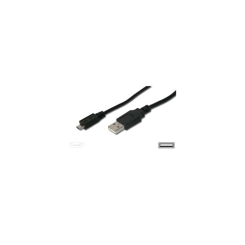 PremiumCord Kábel micro USB 2.0, A-B 20cm, čierna