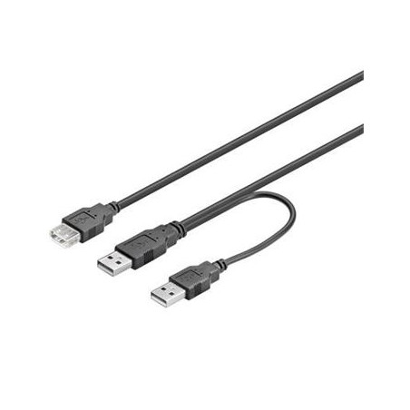 PremiumCord USB 2.0 napájací Y kábel A/M+A/M-A/F