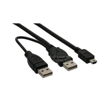 PremiumCord USB 2.0 napájací Y kábel A/M + A/M -- A/M mini 0.4m + 0.5m