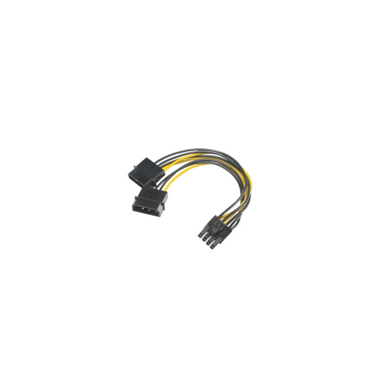 AKASA - 4-pin Molex na 6+2-pin PCIe adaptér