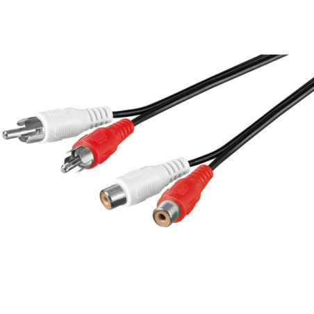 PremiumCord Kábel 2x Cinch-2x Cinch, M/F 2m