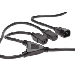 PremiumCord Kabel sieťový 230V, Y-kábel prodlužovací M-2x F