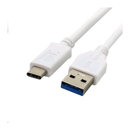 Kábel C-TECH USB 3.0 AM na Type-C kábel (AM/CM), 2m, biely