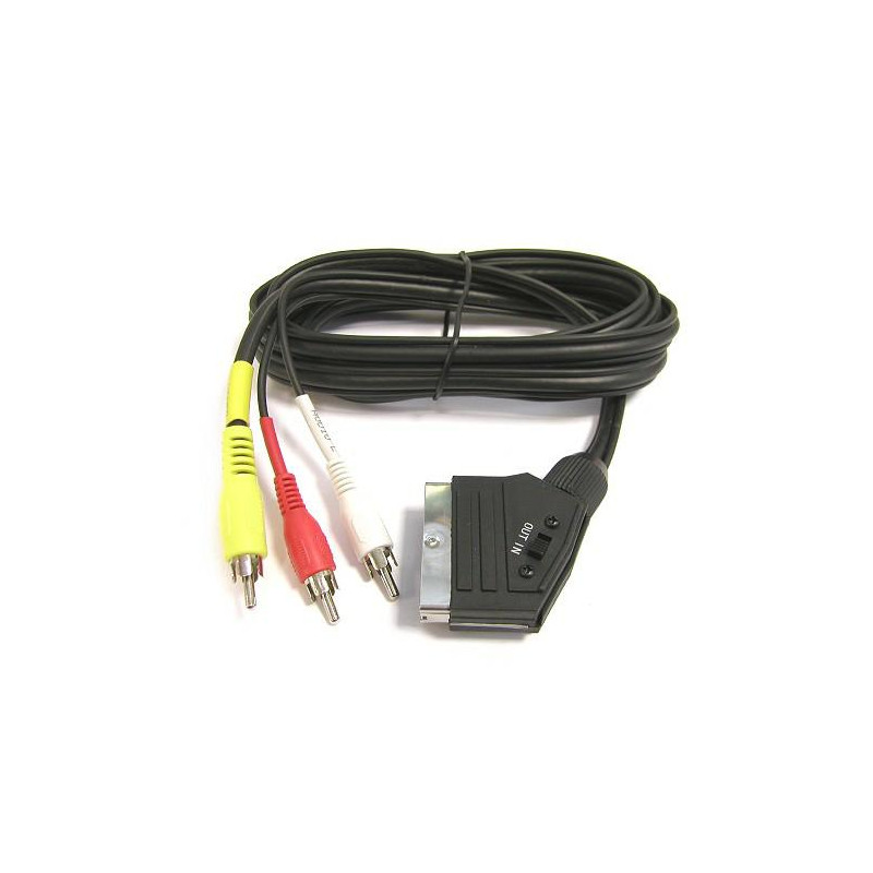 PremiumCord SCART - 3xCINCH 1.5m in/out prepínač