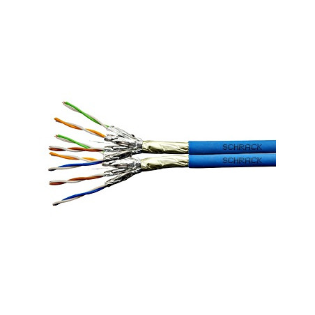 Kábel F/FTP Cat.6a 500 MHz 2x (4x2xAWG23), LS0H modrý, Dca, 500m