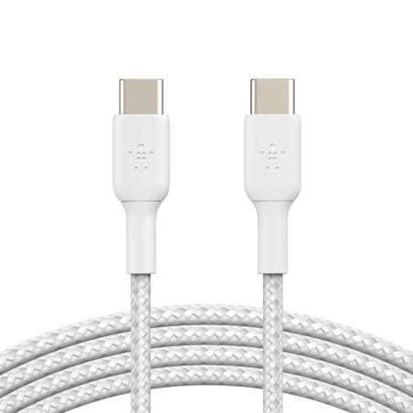 BELKIN kábel opletaný USB-C - USB-C, 1m, biely