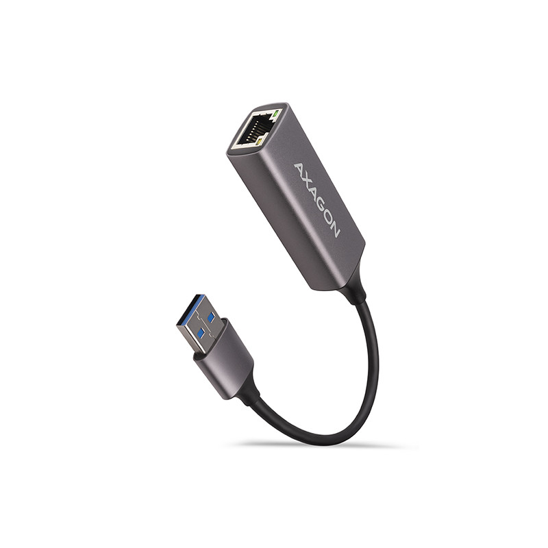 AXAGON ADE-TR, USB-A 3.2 Gen 1 - Gigabit Ethernet sieťová karta, auto inštal, titánovo šedá