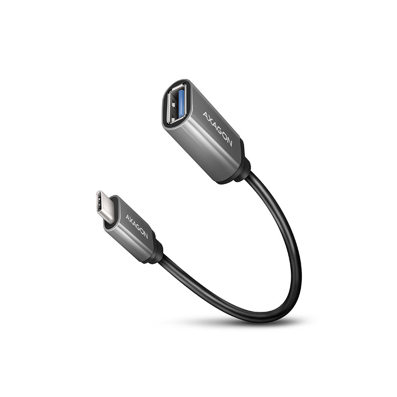 AXAGON RUCM-AFAC, káblová redukcia USB-C (M) -- USB-A (F), 20cm, USB 3.2 Gen 1, 3A, ALU