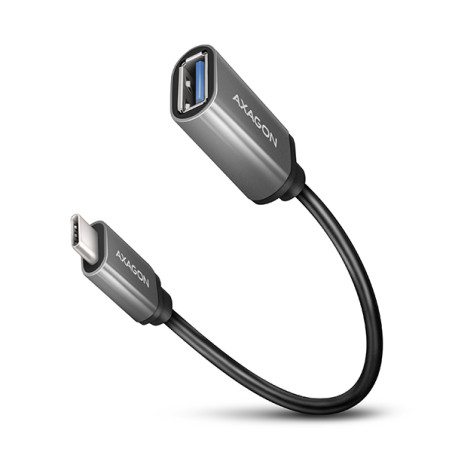 AXAGON RUCM-AFAC, káblová redukcia USB-C (M) -- USB-A (F), 20cm, USB 3.2 Gen 1, 3A, ALU