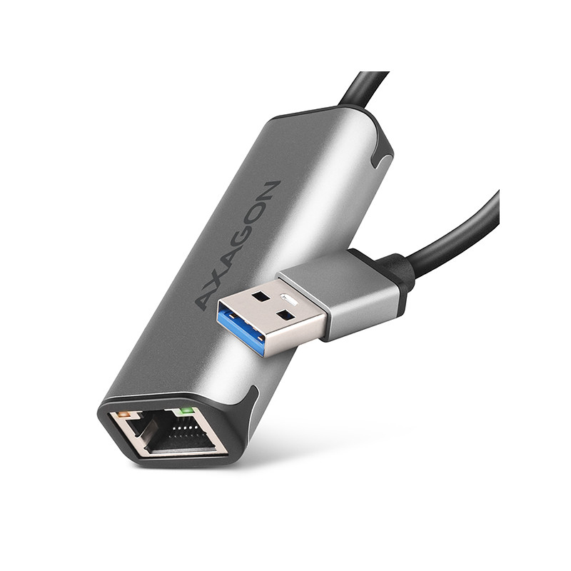 AXAGON ADE-25R USB-A 3.2 Gen 1 - 2.5 Gigabit Ethernet sieťová karta, Realtek 8156, auto install, sivá