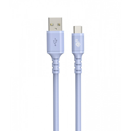 TB kábel USB-A - USB-C fialový 1m