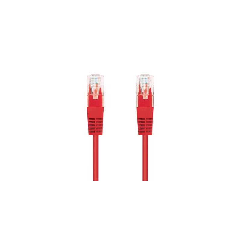 Kabel C-TECH patchcord Cat5e, UTP, červený, 1m