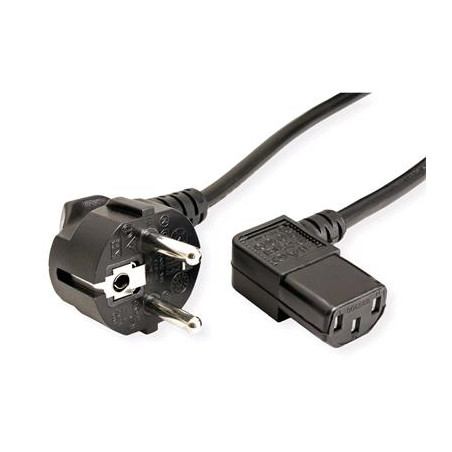 Kábel C-TECH sieťový 2m 220/230V napájací, lomený, VDE