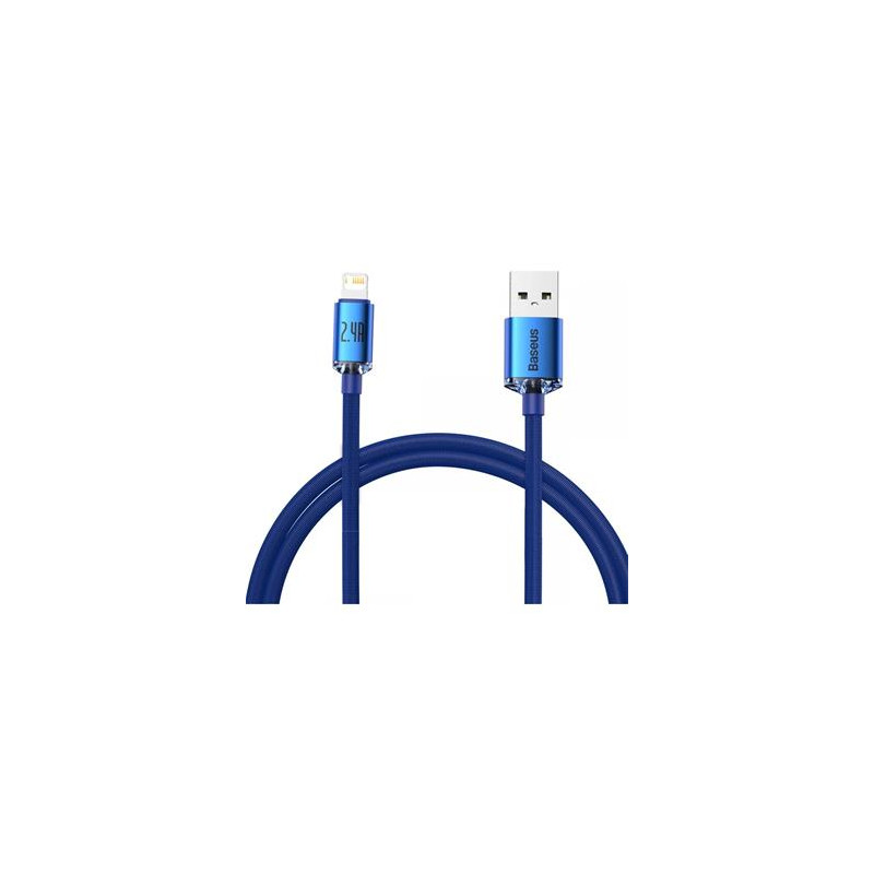 Baseus CAJY000003 Crystal Shine Series Dátový Kábel USB - Lightning 20W 1,2m Blue