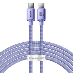 Baseus CAJY000705 Crystal Shine Series Dátový Kábel USB-C - USB-C 100W 2m Purple