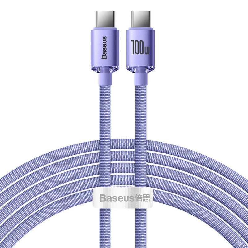 Baseus CAJY000705 Crystal Shine Series Dátový Kábel USB-C - USB-C 100W 2m Purple