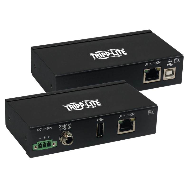 Extender, 1-port USB 2.0 cez Cat6, ESD ochrana, PoC, priemyselný, možnosť montáže, 100mm
