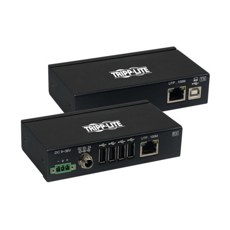 Extender, 4-port USB 2.0 cez Cat6, ESD ochrana, PoC, priemyselný, možnosť montáže, 100mm