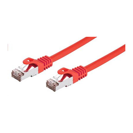 Kabel C-TECH patchcord Cat6, FTP, červený, 0,5m