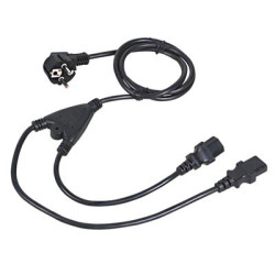 Kabel C-TECH sieťový 1,8m 220/230V napájací, rozdvojka Y, VDE