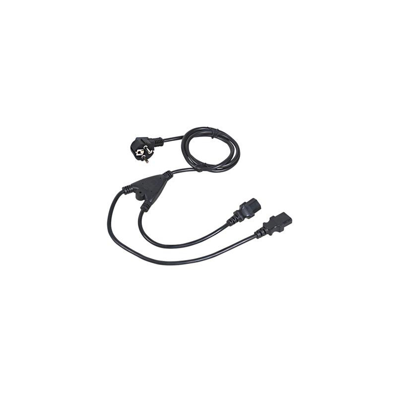 Kabel C-TECH sieťový 1,8m 220/230V napájací, rozdvojka Y, VDE