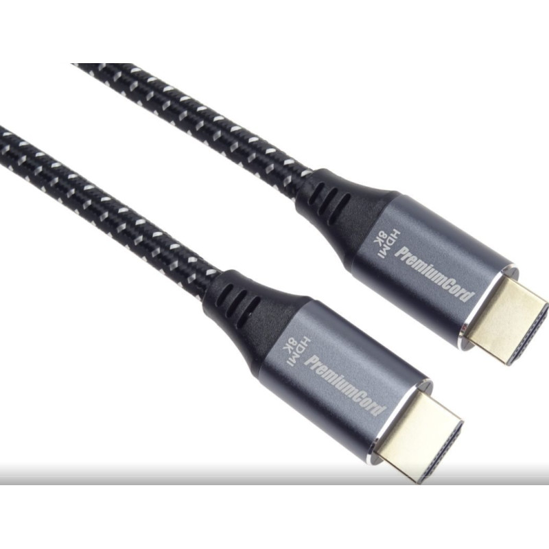 PremiumCord ULTRA HDMI 2.1 High Speed + Ethernet kábel 8K @ 60Hz, pozlátené 5m