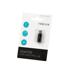 Redukcia Forever micro USB - USB-C čierna