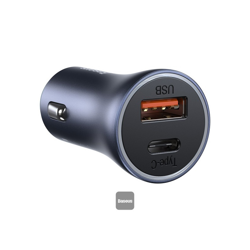 Baseus rýchlonabíjačka do auta Golden Contractor Pro Dual USB+USB-C 40W tmavo šedá