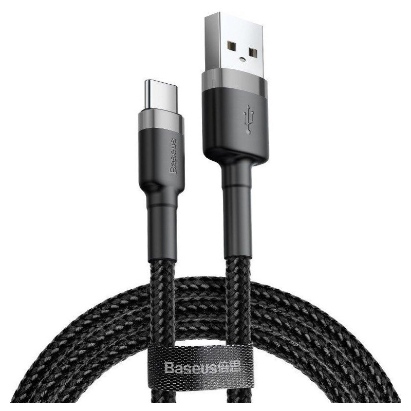 Baseus dátový kábel Cafule USB-C 3m 2A šedo-čierny