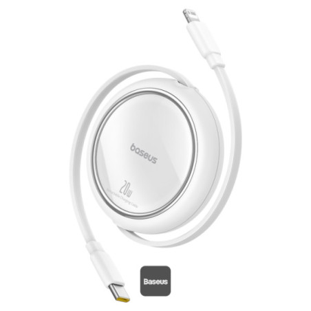 Baseus Dátový kábel Free2Pull USB-C/Ligtning 1m 20W biely