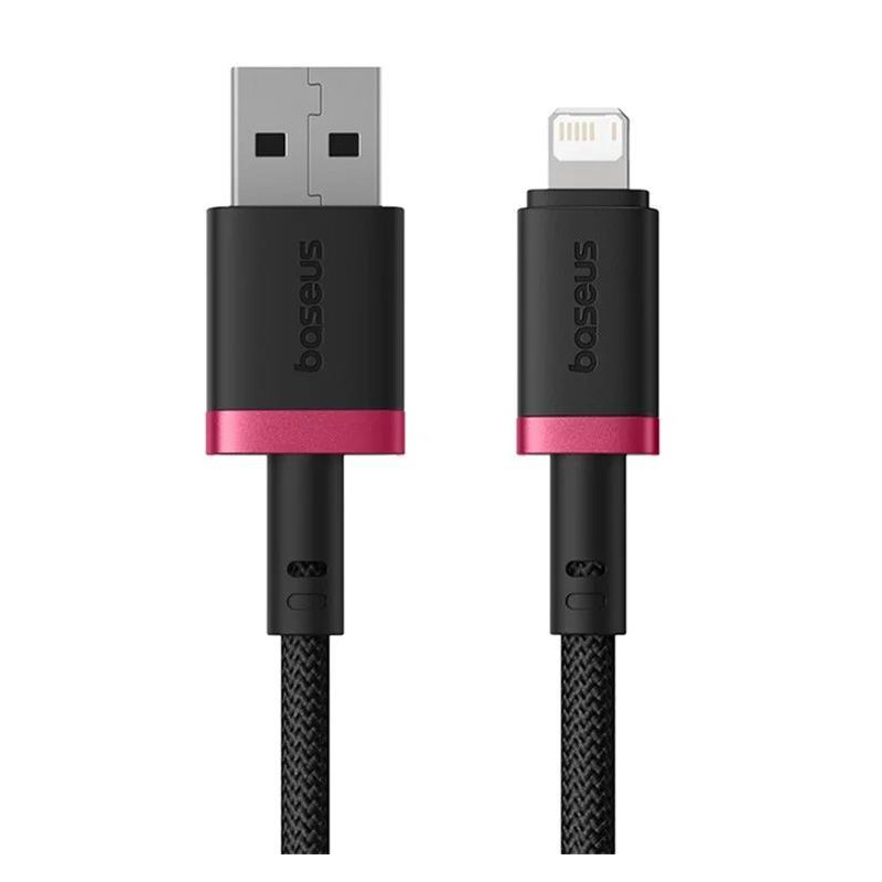 Baseus Rýchlonabíjací kábel Dura USB/Lightning 2m 2.4A červeno čierny