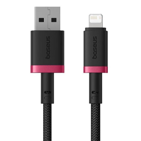 Baseus Rýchlonabíjací kábel Dura USB/Lightning 2m 2.4A červeno čierny