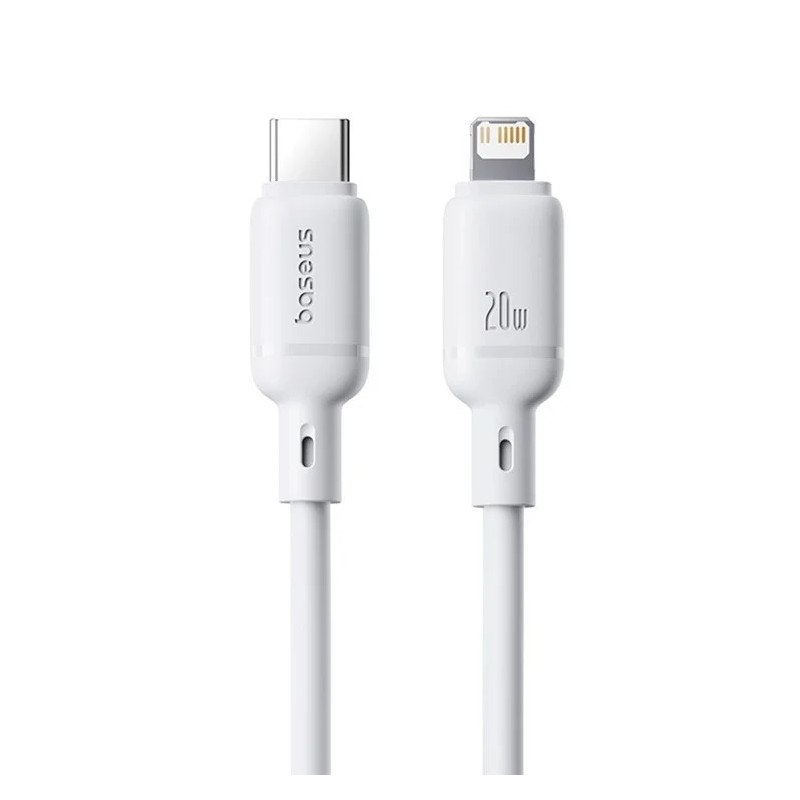 Baseus Rýchlonabíjací kábel Silky USB-C/Lightning 1m 20W biely