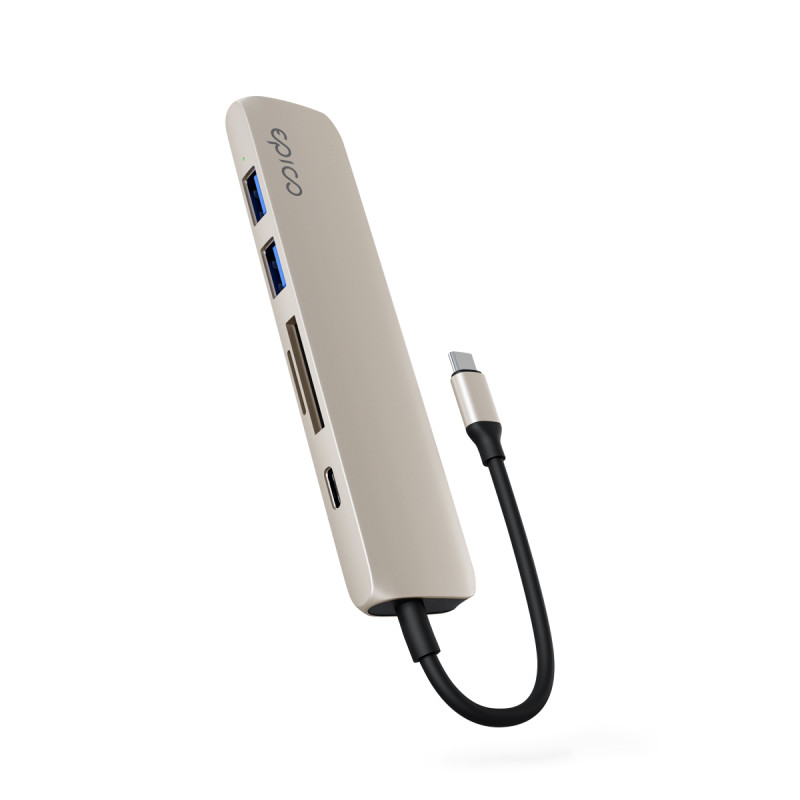 Epico 6v1 hliníkový USB-C 8K hub - hviezdna