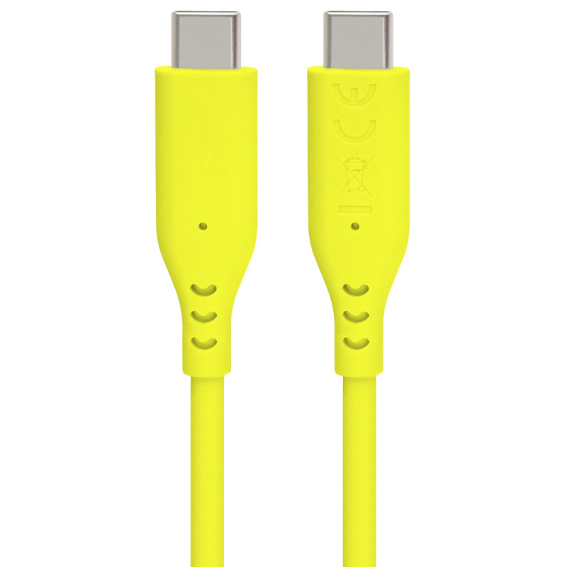 PremiumCord silikónový USB-C 60W, žltý, 1.5m