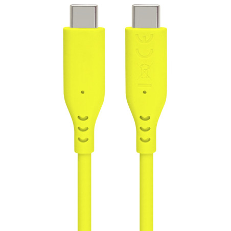PremiumCord silikónový USB-C 60W, žltý, 1.5m
