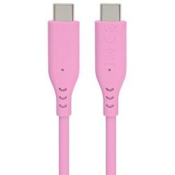 PremiumCord silikónový USB-C 60W, ružový, 1.5m