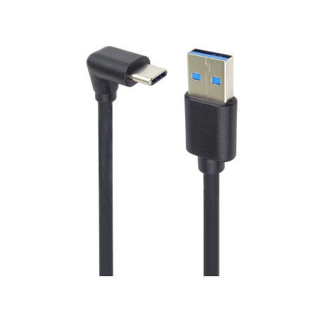 PremiumCord USB C-USB A, zahnutý, čierny, 1m