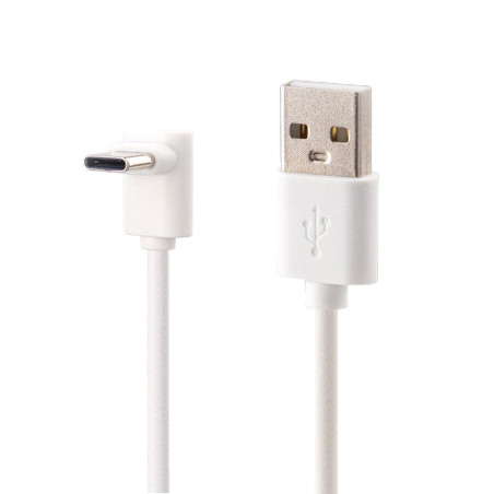 PremiumCord USB C-USB A, zahnutý, biely, 2m