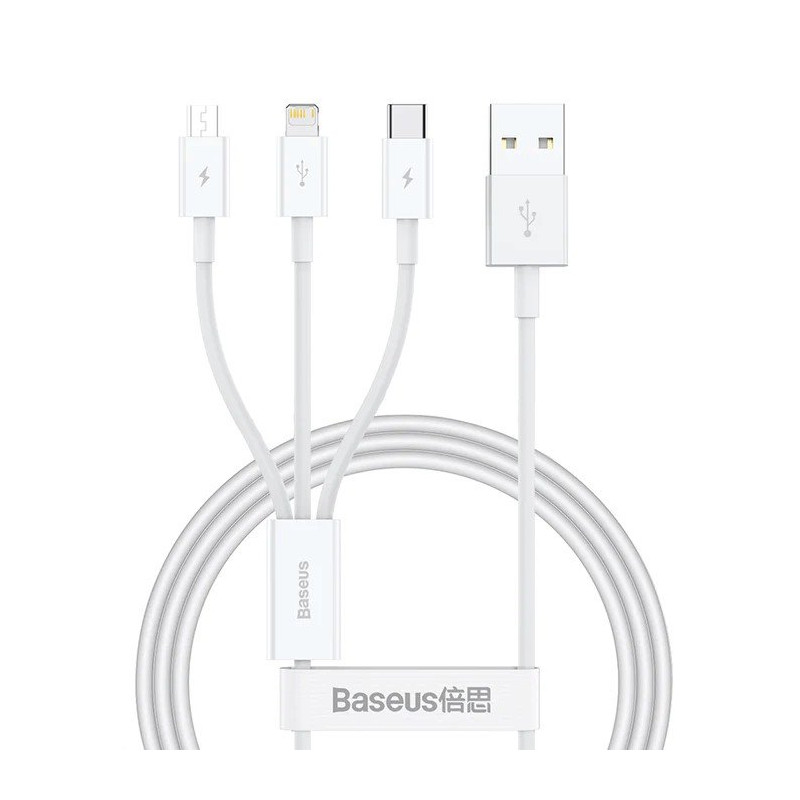 Baseus Superior Series Fast Charging Dátový Kábel USB-A - USB-C/microUSB/Lightning 3.5A 0.5m Stellar