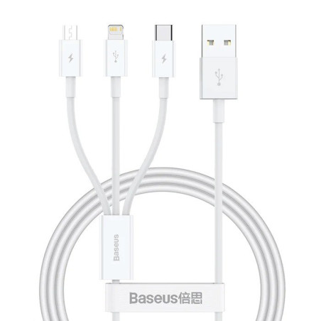 Baseus Superior Series Fast Charging Dátový Kábel USB-A - USB-C/microUSB/Lightning 3.5A 0.5m Stellar