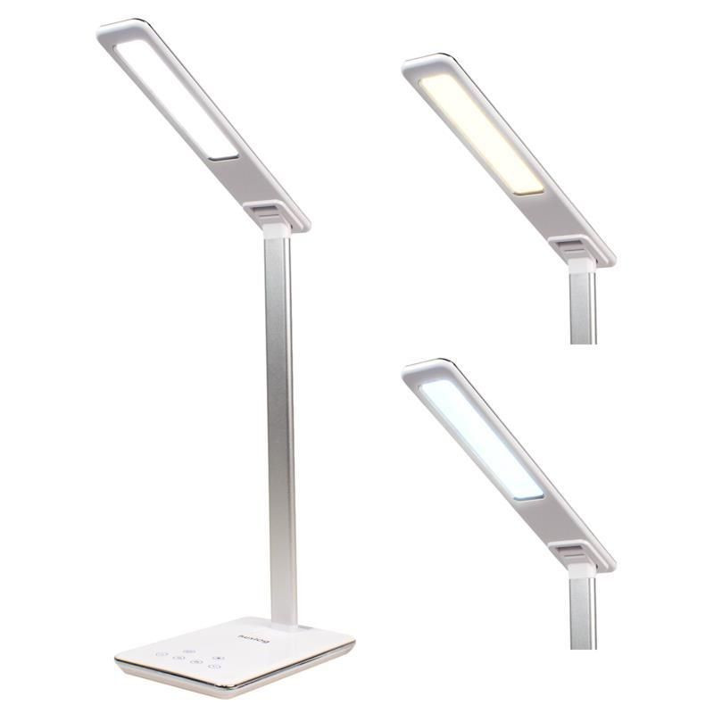 Stolná LED lampička Huslog biela s bezdrôtovou nabíjačkou