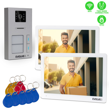 EVOLVEO DoorPhone 20-2W - 2 drôtový videotelefón s aplikáciou pre dve domácnosti a 32GB pamäťou