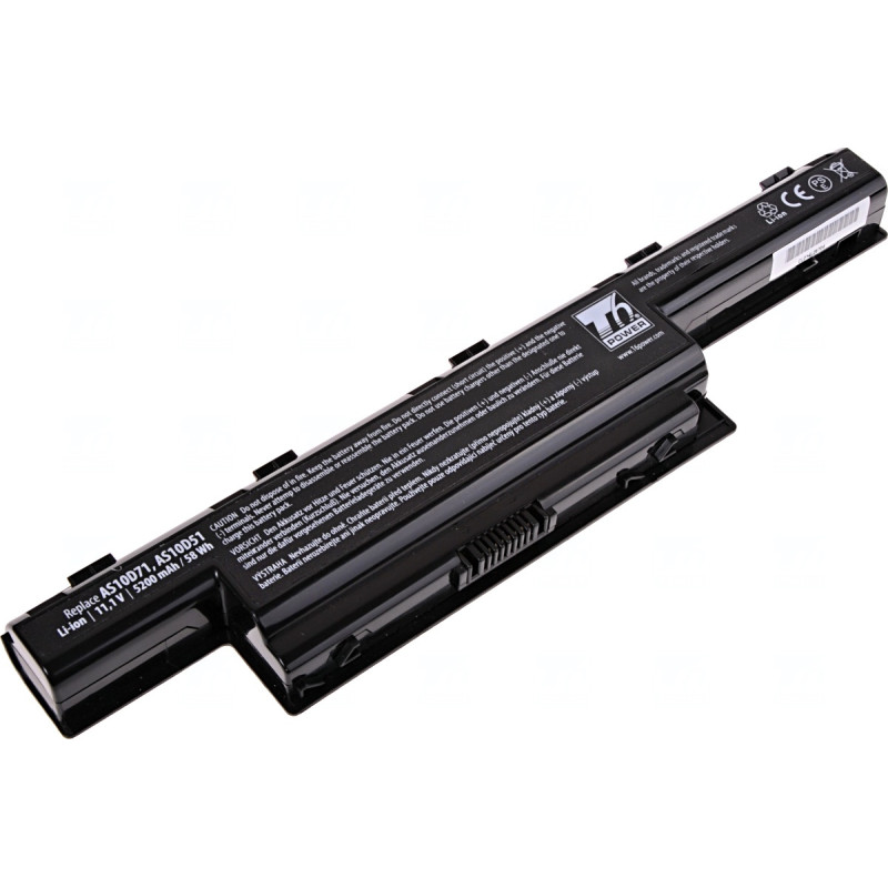 Batérie T6 Power pre Acer Aspire 4741, 5551, 5741, 5751, TravelMate 4750, 5740, 5200mAh, 58Wh, 6cell