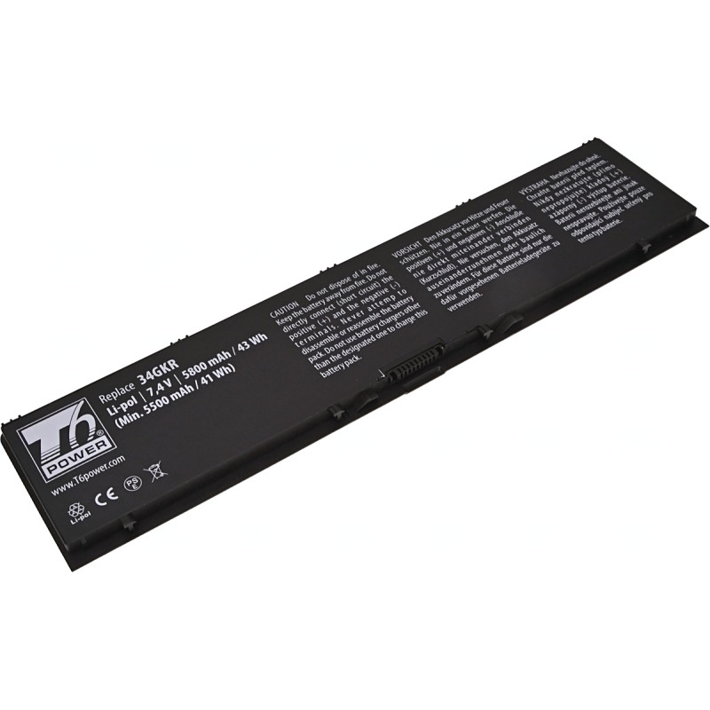 Batérie T6 Power pre Dell Latitude E7440, Latitude E7450, 5800mAh, 43Wh, 4cell, Li-pol