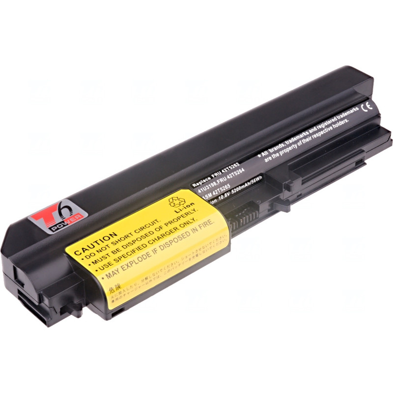 Batérie T6 Power pre IBM ThinkPad T61 14,1 wide, R61 14,1 wide, R400, T400, 5200mAh, 56Wh, 6cell