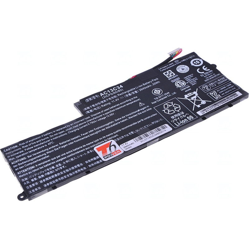 Batérie T6 Power Acer Aspire V5-122P, V5-132P, E3-111, E3-112, 2640mAh, 30Wh, 3cell, Li-pol