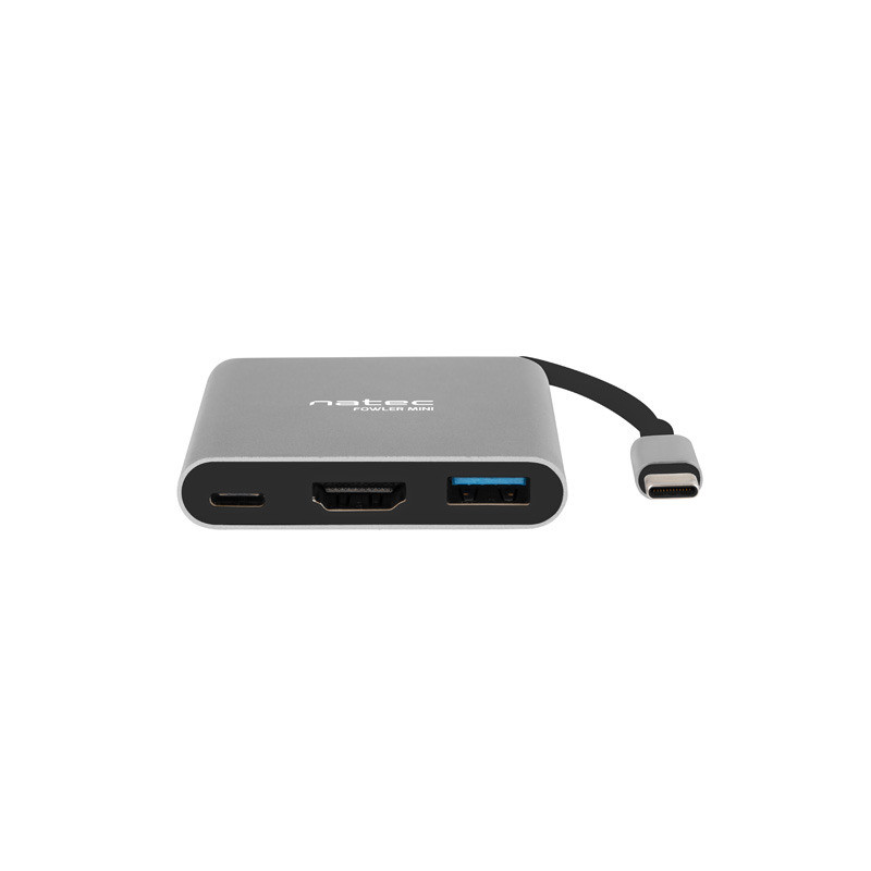 Natec multiport adaptér Fowler MINI USB-C PD, USB 3.0, HDMI 4K