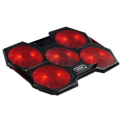 EVOLVEO Ania 14, chladiaca podložka pre notebook, 5x ventilátor, červené podsvietenie